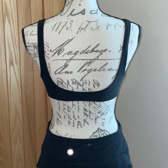 Aerie deep scoop neck, wide strap, black bikini top with removable padding Small - Picture 3 of 6